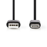 Nedis CCGP60600BK01 Usb 2.0-kabel Type-c&trade; Male - A Male 0,1 M Zwart