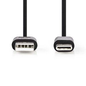 Nedis CCGP60600BK01 Usb 2.0-kabel Type-c™ Male - A Male 0,1 M Zwart