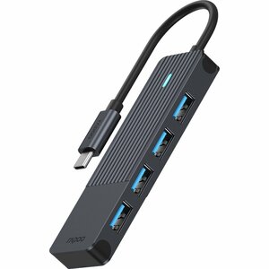 Rapoo USB-C naar USB-A Hub Zwart