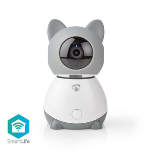 Nedis WIFICI30CGY Smartlife Camera Voor Binnen Wi-fi Full Hd 1080p Kiep En Kantel Cloud / Microsd Met Bewegingssensor Nachtzicht Android & Ios Grijs/wit