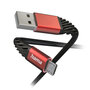 Hama Oplaadkabel Extreme USB-A - Micro-USB 1,5 M Nylon Zwart/rood
