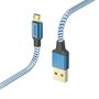 Hama Oplaadkabel Reflective USB-A - Micro-USB 1,5 M Nylon Blauw