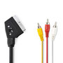 Nedis CVGP31130BK10 Schakelbare Scart-kabel Scart Male - 3x Rca Male 1,0 M Zwart