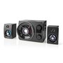Nedis GSPR41021BK Gaming Speaker Speaker-kanalen: 2.1 Netvoeding 3,5 Mm Male 75 W Led Volumebediening