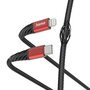 Hama Oplaadkabel Extreme USB-C - Lightning 1,5 M Nylon Zwart/rood