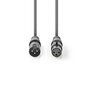 Nedis COTH15012GY50 Digitale Dmx-kabel 110 Ohm Xlr 3-pins Male - Xlr 3-pins Female 5,0 M Grijs