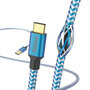Hama Oplaadkabel Reflective USB-A - USB-C 1,5 M Nylon Blauw
