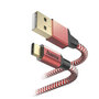 Hama Oplaadkabel Reflective USB-A - USB-C 1,5 M Nylon Rood