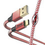 Hama Oplaadkabel Reflective USB-A - USB-C 1,5 M Nylon Rood