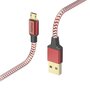 Hama Oplaadkabel Reflective USB-A - Micro-USB 1,5 M Nylon Rood