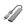 Hama USB-hub 4-poorts USB 3.2 Gen1 5 Gbit/s Ultra Slim Incl. USB-C-adapter