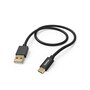 Hama Oplaadkabel Fabric USB-A - USB-C 1,5 M Nylon Zwart