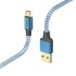 Hama Oplaadkabel Reflective USB-A - Micro-USB 1,5 M Nylon Blauw_