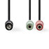 Nedis CAGP22150BK02 Audiokabel Headset 3,5 Mm Male - 2x 3,5 Mm Female 0,2 M Zwart_