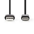 Nedis CCGP60600BK01 Usb 2.0-kabel Type-c™ Male - A Male 0,1 M Zwart_