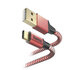 Hama Oplaadkabel Reflective USB-A - USB-C 1,5 M Nylon Rood_