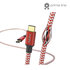Hama Oplaadkabel Reflective USB-C - USB-C 1,5 M Nylon Rood_