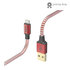 Hama Oplaadkabel Reflective USB- A - Lightning 1,5 M Nylon Rood_