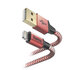 Hama Oplaadkabel Reflective USB- A - Lightning 1,5 M Nylon Rood_