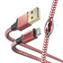 Hama Oplaadkabel Reflective USB- A - Lightning 1,5 M Nylon Rood_